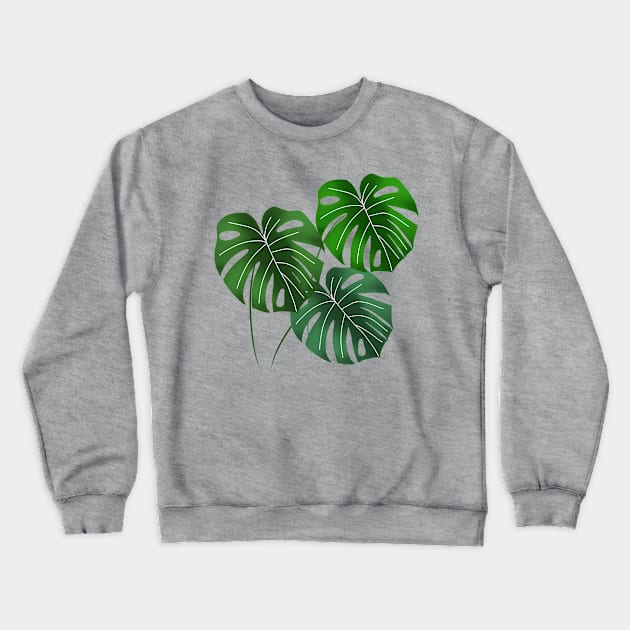 Monstera leaves - blue Crewneck Sweatshirt by Juliana Costa